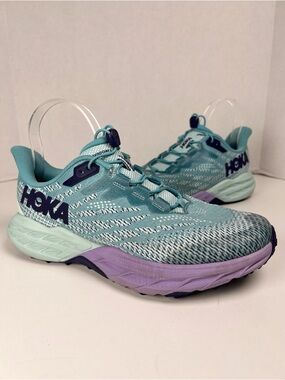 HOKA Youth Size 7MD Ocean Mist / Lilac Mist Speedgoat 5 Trail Running Shoes